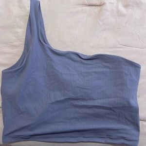 Ribbed Nulu Asymmetrical Yoga Tank Top